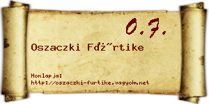 Oszaczki Fürtike névjegykártya